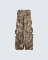 Snake Print Cargo Pants