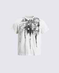 American Casual Retro Star Print T-Shirt