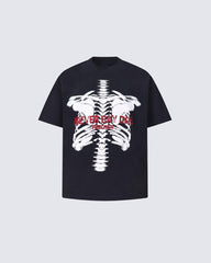 American Retro Bone Print Short-Sleeved T-Shirt