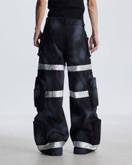 Reflective Distressed Denim Pants