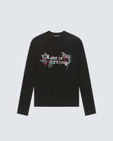 Gothic Graphic Long Sleeve Tee With Lettering