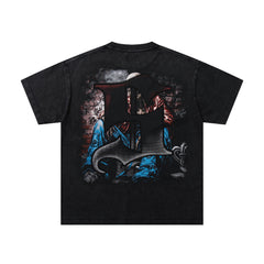 SUPPLY Dark Fantasy Graphic Oversized Black T-Shirt