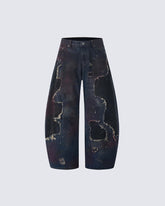 Vintage Distressed Paint Splatter Jeans