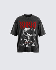 Vintage Washed Graphic Print Oversized T-Shirt