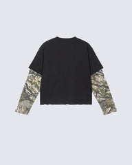 Graphic Camo Sleeve Layered Tee