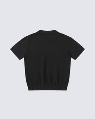 American Street Style Retro Pegasus Print Polo Collar Top