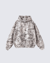 Heavyweight Fleece Camo Hoodie Cotton Blend