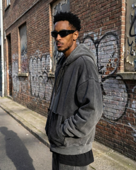 Vintage Washed Fleece Zip Hoodie