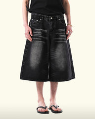 Vintage Washed Split Hem 7/10 Denim Pants