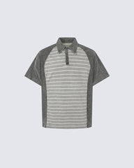 High-Street Striped Panel Polo Shirt