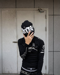 Sport Graphic Mock Neck Long Sleeve Tee