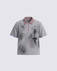 Dark Retro Star Graphic New Polo Shirt