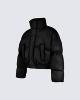 Simple High Neck Short Cotton Jacket