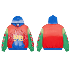 Vale Forever Gothic Multi‑Color Gradient Zip‑Up Hoodie Red Green Blue