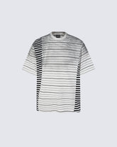 Retro Classic Striped Distressed Short-Sleeved T-Shirt
