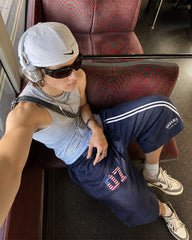 American Retro Sporty Layered Shorts New