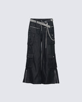 Dark Niche Multi-Pocket PU Cargo Pants