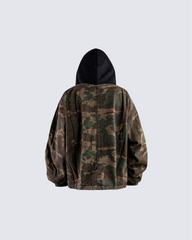 Camouflage Hooded Zip Jacket