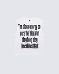 Vintage Washed Text Graphic Sleeveless Tee