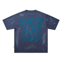 BKYS Carnival Skull Thunder Blue Washed Oversized Graphic T‑Shirt