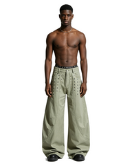 American Street Studded Wide-Leg Cargo Pants