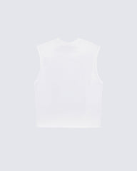 Vintage Washed Text Graphic Sleeveless Tee