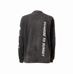 Saint Michael Fire Graphic & Sleeve Print Sweatshirt