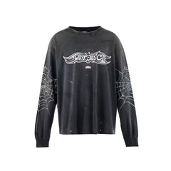 Saint Michael Graphic Emblem & Sleeve Print Sweatshirt