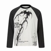 Omirad Gothic Stripe Raglan Long Sleeve Tee