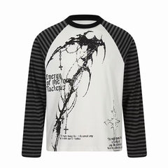 Omirad Gothic Stripe Raglan Long Sleeve Tee