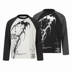 Omirad Gothic Stripe Raglan Long Sleeve Tee