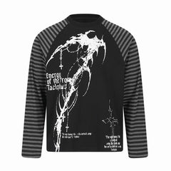 Omirad Gothic Stripe Raglan Long Sleeve Tee