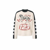 Omirad Vintage Racing Horse Waffle Long Sleeve