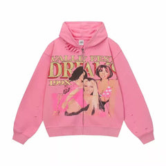 Vale Forever Dreams Zip Up Hoodie Pink
