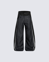 Dual-Layer Design Curved Blade Casual Pants