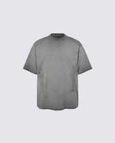 Grunge Washed Raw Edge Patchwork Boxy Tee New