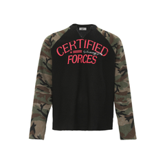 Omirad Camo-Sleeve Varsity Graphic Long-Sleeve Tee