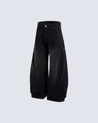 Washed Deconstructed Paneled Scythe Denim Pants