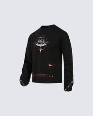 Gothic Subculture Printed Shoulder Long Sleeve