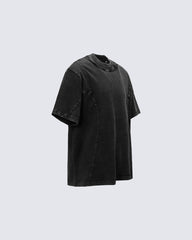Distressed Irregular Curve Patchwork New Tee