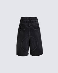 Deconstructed Washed Cropped Football Pants New