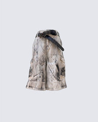 New Gothic Grunge Paint Splatter Utility Knee-Length Shorts
