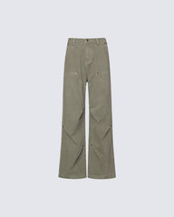 Minimal Rivet Panel Wide Leg Pants
