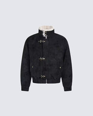 Fleece Lined Loose Fit Jacket