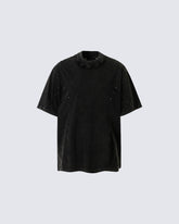 Distressed Irregular Curve Patchwork New Tee