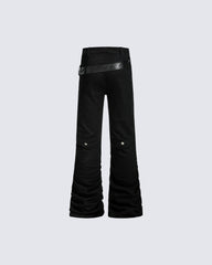 Retro Panel Stacked Cotton Pants