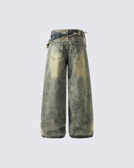 Vintage Deconstructed Patchwork Denim Pants
