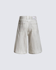 Light Asian Distressed Dirty-Dyed Denim Shorts