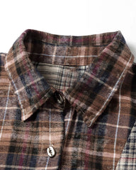 Patchwork Plaid Deconstructed Shirt