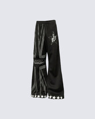 Light Asian Street Vintage Star Wide Leg Pants
